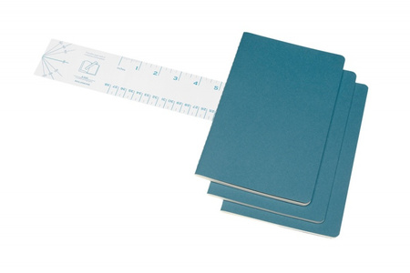 Zestaw 3 zeszytów MOLESKINE Cahier Journals, L, 13x21cm, gładki, 80 stron, brisk blue