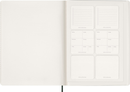 Kalendarz tygodniowy vertykalny MOLESKINE 2026, 15M, XXL, miękka oprawa, 23,5x28cm, myrtle green