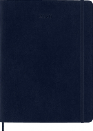 Kalendarz tygodniowy MOLESKINE 2026, 12M, XL, miękka oprawa, 19x25cm, sapphire blue