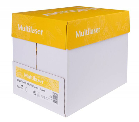 Papier ksero MULTILASER, A4, klasa C, 80gsm, 500ark. - 1 Paleta