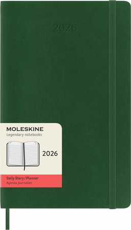 Kalendarz dzienny MOLESKINE 2026, 12M, L, miękka oprawa, 13x21cm, myrtle green