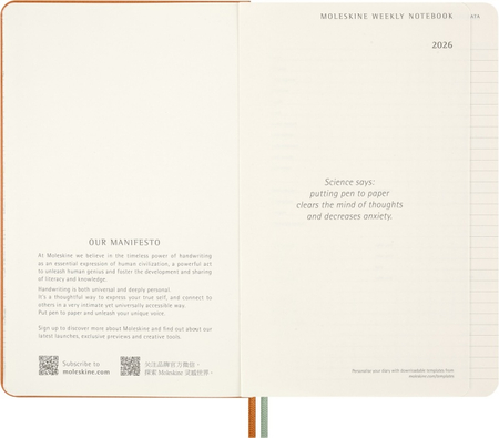 Kalendarz tygodniowy MOLESKINE 2026, 12M, L, twarda oprawa, 13x21cm, Peanuts Snoopy