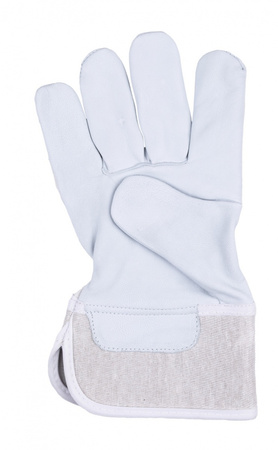 Rękawice robocze DONAU SAFETY DS-DOKGOAT, doker, skóra kozia, rozm. 10,5/XL, szaro-białe