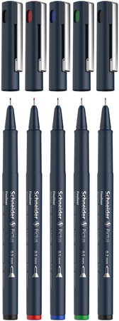 Zestaw cienkopisów SCHNEIDER Pictus, 5 szt., mix kolorów i grubości