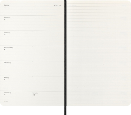 Kalendarz tygodniowy MOLESKINE 2026, 12M, L, synt. skóra węża, 13x21cm, edycja limitowana, w pudełku, czarny