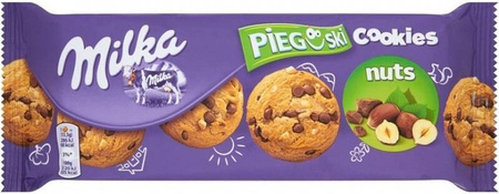 Ciastka Pieguski MILKA, 135 g, czekoladowe z orzechami