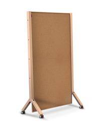 Tablica parawan MemoBe Idea korkowa, dwustronna, rama drewniana z olchy, mobilna, 100 x 174,5 x H180 cm