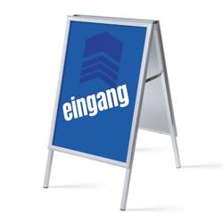 Kundenstopper A1 Komplettset Eingang Blau Deutsch