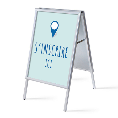 A-board A1 Complete Set Sign In Here Blue French