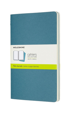 Zestaw 3 zeszytów MOLESKINE Cahier Journals, L, 13x21cm, gładki, 80 stron, brisk blue