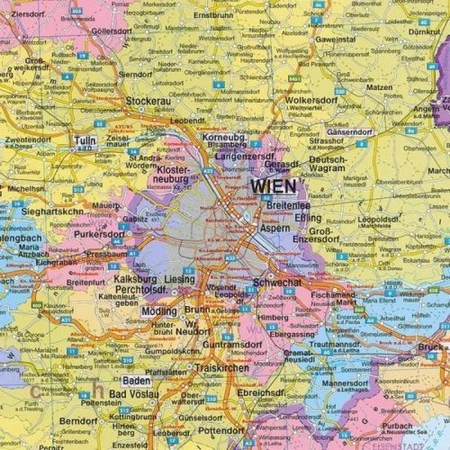 Mapa ścienna Austrii administacyjno-drogowa magnetyczna