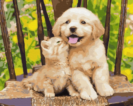 Malowanie po numerach BRUSHME, 40x50 cm, mali przyjaciele, 1 szt., w pudełku