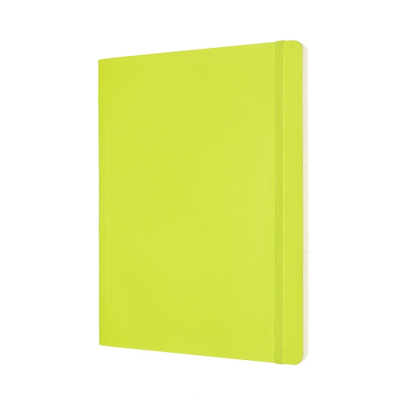 Notes MOLESKINE Classic XL (19x25cm), w linie, miękka oprawa, 192 strony, lemon green