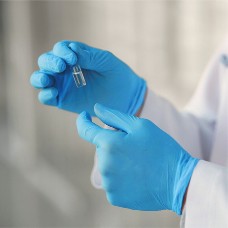 Rękawice nitrylowe bezpudrowe CLARA, 100 szt., rozmiar S, niebieskie