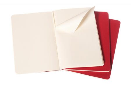 Zestaw 3 zeszytów MOLESKINE Cahier Journals, P, 9x14cm, gładki, 64 strony, cranberry red