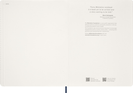 Kalendarz tygodniowy vertykalny MOLESKINE 2026, 15M, XXL, miękka oprawa, 23,5x28cm, sapphire blue