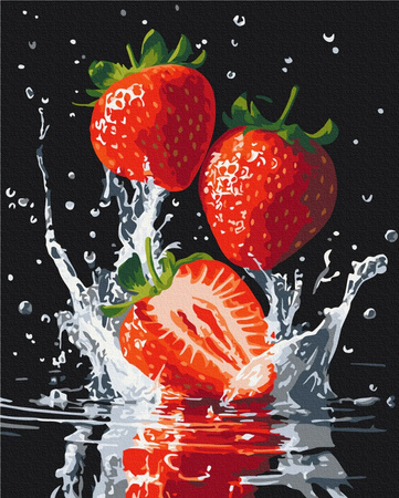 Malowanie po numerach BRUSHME, 40x50 cm, soczyste truskawki, 1 szt., w pudełku