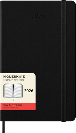 Kalendarz dzienny MOLESKINE 2026, 12M, L, twarda oprawa, 13x21cm, czarny