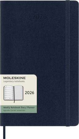 Kalendarz tygodniowy MOLESKINE 2026, 12M, L, miękka oprawa, 13x21cm, sapphire blue