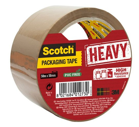 Taśma pakowa do wysyłek SCOTCH® Heavy, bardzo mocna, 50mm, 66m, brązowy