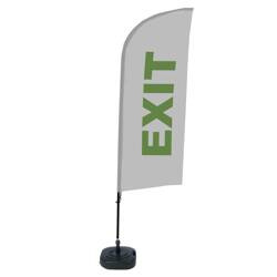 Beachflag Alu Wind Komplett-Set Exit Grau Englisch