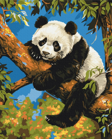 Malowanie po numerach BRUSHME, 40x50 cm, leniwa panda, 1 szt., w pudełku