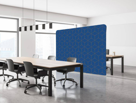 Textil Raumteiler 200-150 Doppel Hexagon Grau