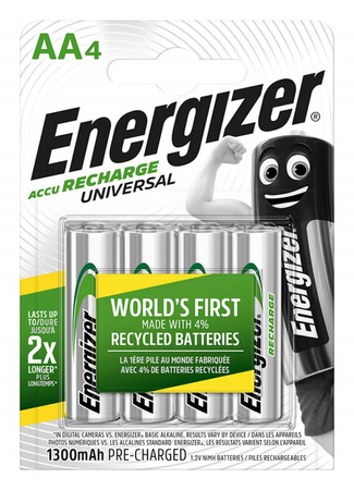 Akumulator ENERGIZER Universal, AA, HR6, 1,2V, 1300mAh, 4szt.