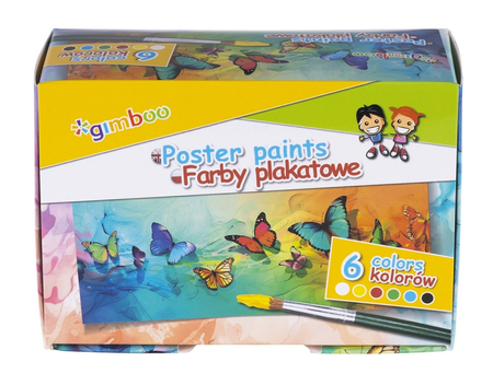Farby plakatowe GIMBOO, 6x20ml, mix kolorów