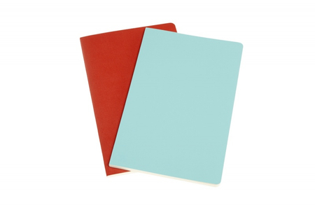 Zestaw 2 zeszytów MOLESKINE Volant, L, 13x21cm, w linie, 96 stron, coral orange/aquamarine