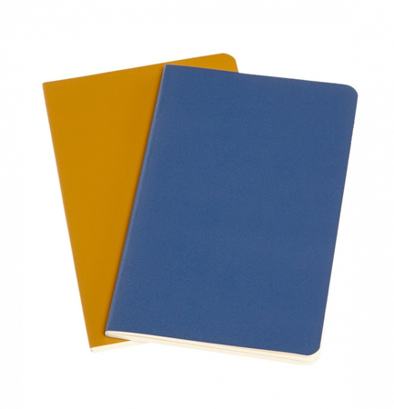 Zestaw 2 zeszytów MOLESKINE Volant, P, 9x14cm, gładki, 80 stron, blue/amber yellow