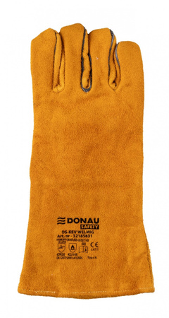 Rękawice spawalnicze DONAU SAFETY DS-KEV WELMIG, kevlar, skóra bydlęca, rozm. 10/XL, złote