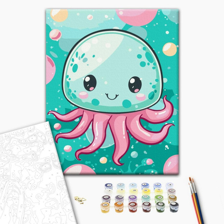 Malowanie po numerach BRUSHME, 30x40 cm, kids, wesoła meduza, 1 szt.