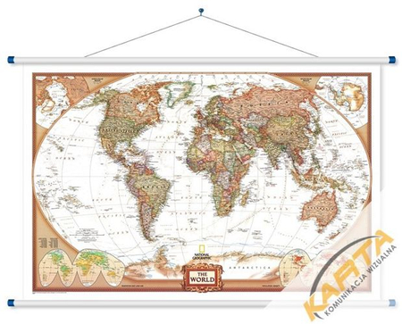 Mapa ścienna Świata polityczna ekskluzywna 1:22 mln. 180x120 cm National Geographic