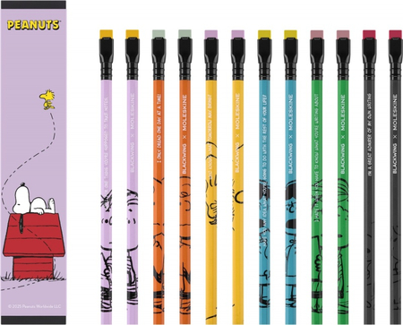 Zestaw MOLESKINE Peanuts Creat 2025, notes Snoopy + 12 ołówków + temperówka, edycja limitowana, w pudełku