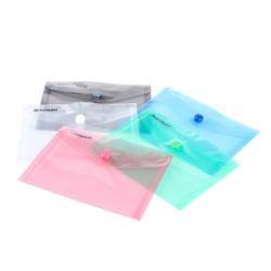 Teczka kopertowa, PP, A6, 115 x 150 x 8 mm, 0,18MIC na zatrzask, display, mix