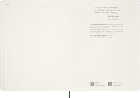 Kalendarz tygodniowy vertykalny MOLESKINE 2026, 15M, XXL, miękka oprawa, 23,5x28cm, myrtle green