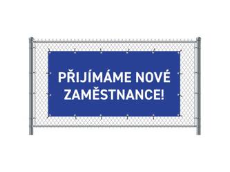 Zaun-Banner 200 x 100 cm Wir Stellen Ein Tschechisch Blau