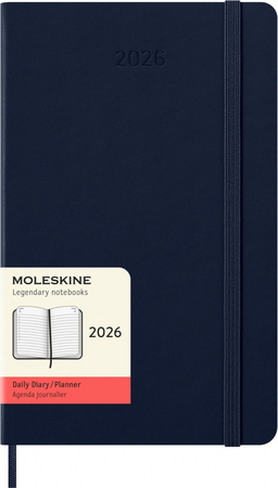 Kalendarz dzienny MOLESKINE 2026, 12M, L, twarda oprawa, 13x21cm, sapphire blue