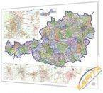 Mapa Austrii kodowa na korku do wpinania - 125x87 cm