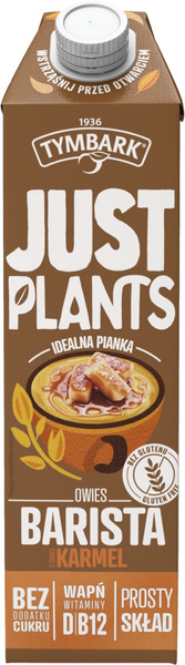 Napój roślinny TYMBARK Just Plants, owies-karmel, barista, 1l