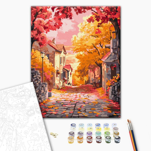 Malowanie po numerach BRUSHME, 40x50 cm, jesienny zachód słońca, 1 szt., w pudełku