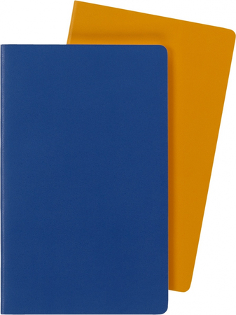 Zestaw 2 zeszytów MOLESKINE Volant, L, 13x21cm, w linie, 96 stron, blue/amber yellow