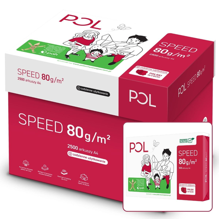 Papier ksero POL SPEED, A4, klasa C, 80gsm, 500ark. - 300 szt. - 1 Paleta