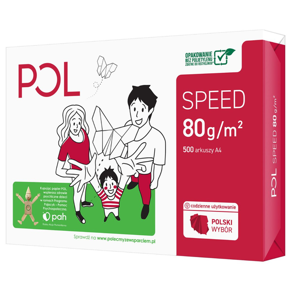 Papier ksero POL SPEED, A4, klasa C, 80gsm, 500ark.