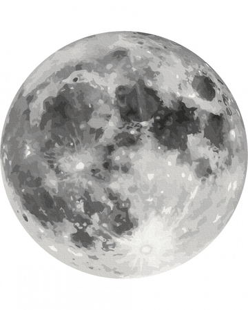 Malowanie po numerach BRUSHME, okrągły, śr. 40 cm, księżyc, 1 szt.
