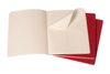 Zestaw 3 zeszytów MOLESKINE Cahier, XL, 19x25cm, w linie, 120 stron, cranberry red