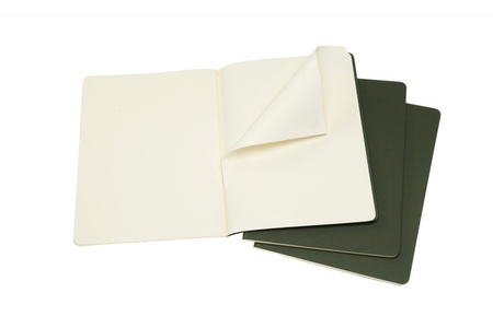 Zestaw 3 zeszytów MOLESKINE Cahier, XL, 19x25cm, gładki, 120 stron, myrtle green