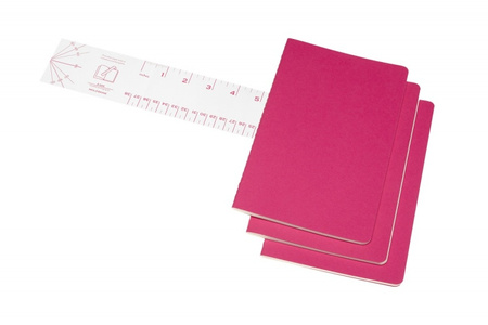 Zestaw 3 zeszytów MOLESKINE Cahier, L, 13x21cm, w linie, 80 stron, kinetic pink