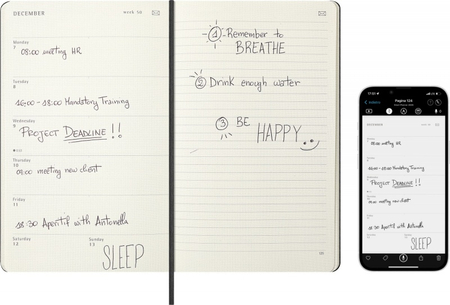 Kalendarz tygodniowy MOLESKINE Smart 2026, 12M, L, twarda oprawa, 13x21cm, czarny